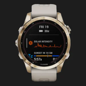 б/у Garmin Fenix 7S Sapphire Solar Cream Gold Titanium with Light Sand Band в Бердичеві