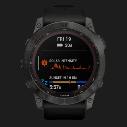 Garmin Fenix 7X Sapphire Solar Carbon Gray DLC Titanium with Black Band в Нетішині