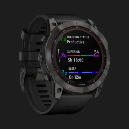 Garmin Fenix 7X Sapphire Solar Carbon Gray DLC Titanium with Black Band в Нетішині