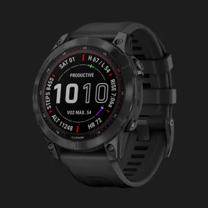 б/у Garmin Fenix 7 Sapphire Solar Black DLC Titanium with Black Band в Бердичеві