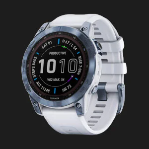 б/у Garmin Fenix 7 Sapphire Solar Mineral Blue DLC Titanium with Whitestone Band в Бердичеві