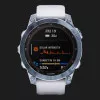 Garmin Fenix 7 Sapphire Solar Mineral Blue DLC Titanium with Whitestone Band