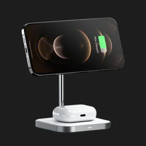 Беспроводная зарядка Satechi Aluminum 2 in 1 Magnetic Wireless Stand (ST-WMCS2M) в Хмельницком
