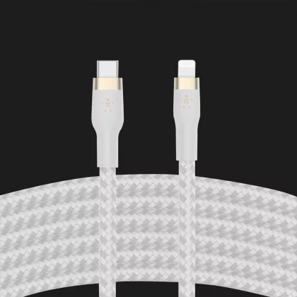 Кабель Belkin Braided Silicone USB-С to Lightning 1m (White) в Самборе