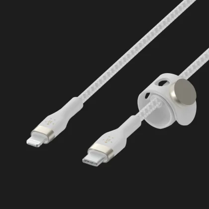 Кабель Belkin Braided Silicone USB-С to Lightning 1m (White) в Новому Роздолі