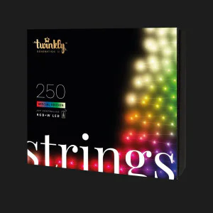 Гирлянда Smart LED Twinkly Strings RGBW 250, Gen II, IP44, 20м, кабель прозрачный в Александрии