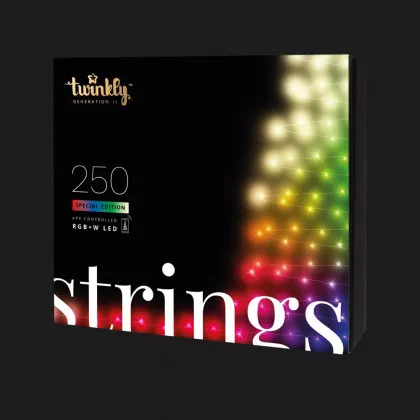 Гірлянда Smart LED Twinkly Strings RGBW 250, Gen II, IP44, 20м, кабель прозорий в Херсоні