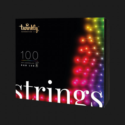 Гірлянда Smart LED Twinkly Strings RGB 100, Gen II, IP44, довжина 8м, кабель чорний
