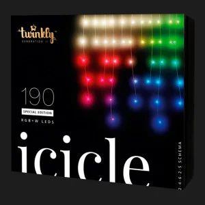Гирлянда Smart LED Twinkly Icicle RGBW 190, Gen II, IP44, длина 5м, кабель прозрачный в Александрии
