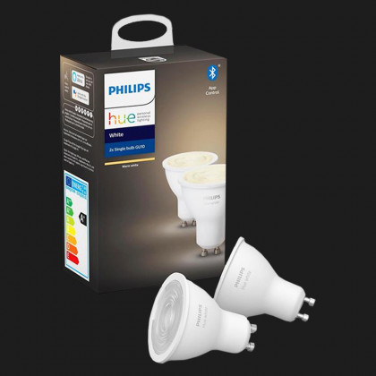 Комплект ламп Philips Hue GU10, White, BT, DIM, 2шт