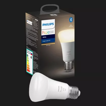 Купить Умная лампа Philips Hue Single Bulb E27, White, BT, DIM — цены ⚡ ...