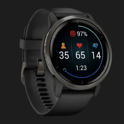 Garmin Venu 2 Slate Stainless Steel Bezel with Black Case and Silicone Band в Стрыю