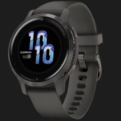 Годинник Garmin Venu 2S Slate Stainless Steel Bezel with Graphite Case and Silicone Band