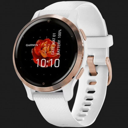 Часы Garmin Venu 2S Rose Gold Stainless Steel Bezel with White Case and Silicone Band (010-02429-13) в Киеве