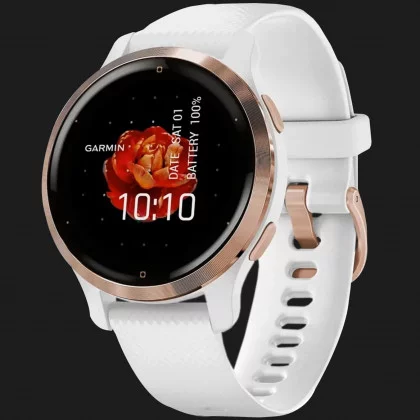 Годинник Garmin Venu 2S Rose Gold Stainless Steel Bezel with White Case and Silicone Band (010-02429-13)