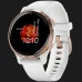 Часы Garmin Venu 2S Rose Gold Stainless Steel Bezel with White Case and Silicone Band