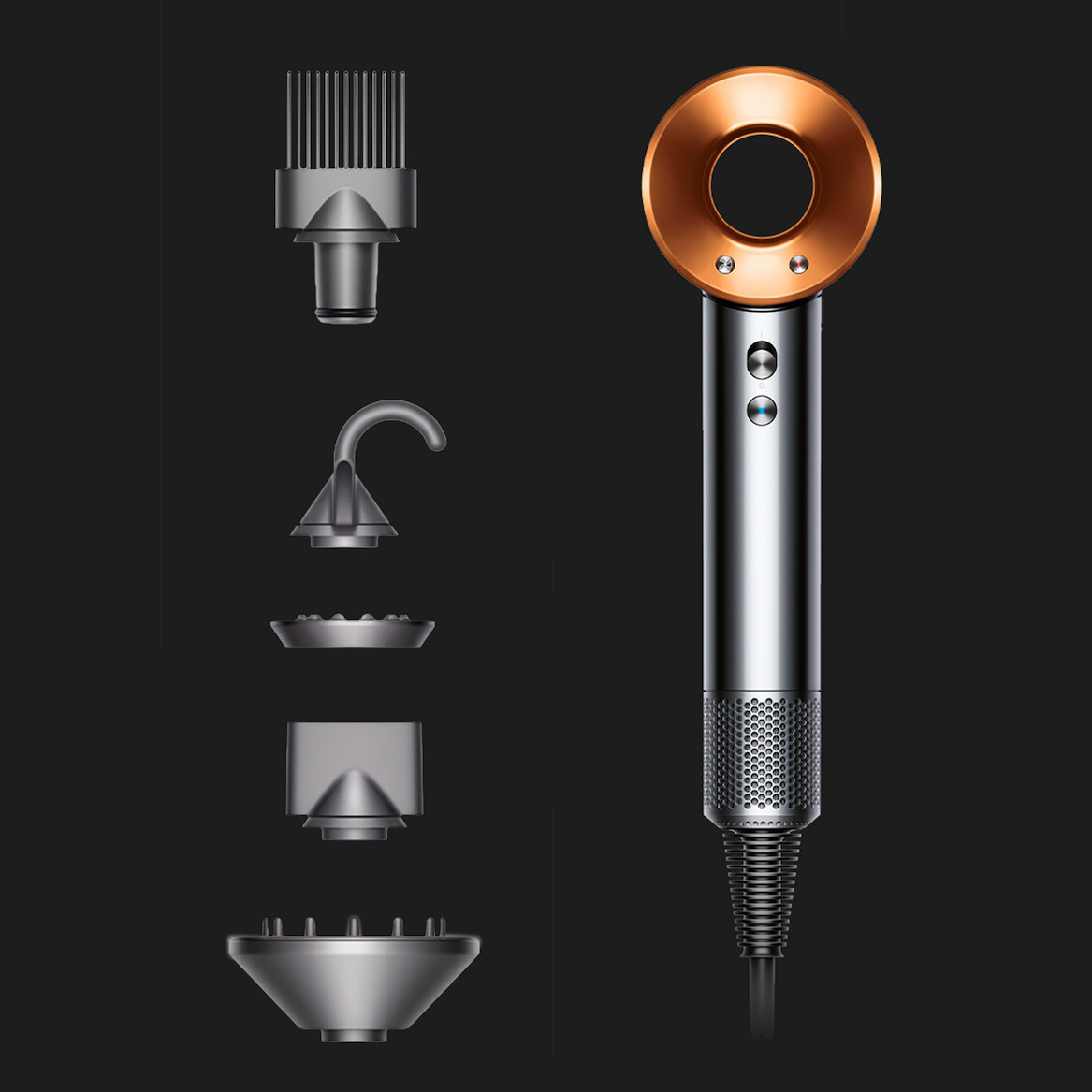 Купить Фен для волос Dyson Supersonic HD07 Nickel/Copper (389922-01 ...