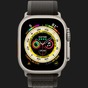 б/у Apple Watch Ultra, 49mm GPS + LTE Titanium Case with Black/Gray Trail Loop M/L (MQFX3/MQF53) (Как Новый)