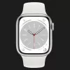 Apple Watch Series 8 45mm Silver Aluminum Case with White Sport Band (MP6N3)