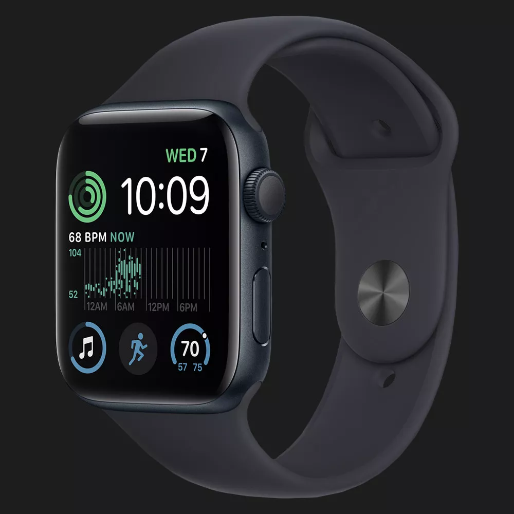 Apple Watch SE 2 44mm Midnight Aluminum Case with Midnight Sport Band (MNK03)