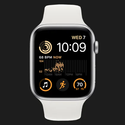 б/у Apple Watch SE 2 44mm Silver Aluminum Case with White Sport Band (MNK23)