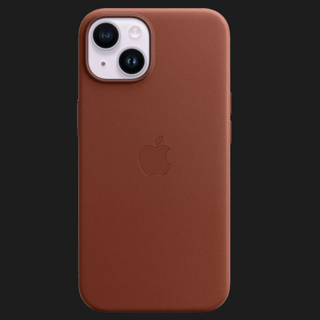 Оригинальный чехол Apple Leather Case with MagSafe для iPhone 14 (Umber) (MPP73)