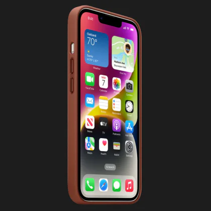Оригінальний чохол Apple Leather Case with MagSafe для iPhone 14 (Umber) (MPP73) у Виноградові