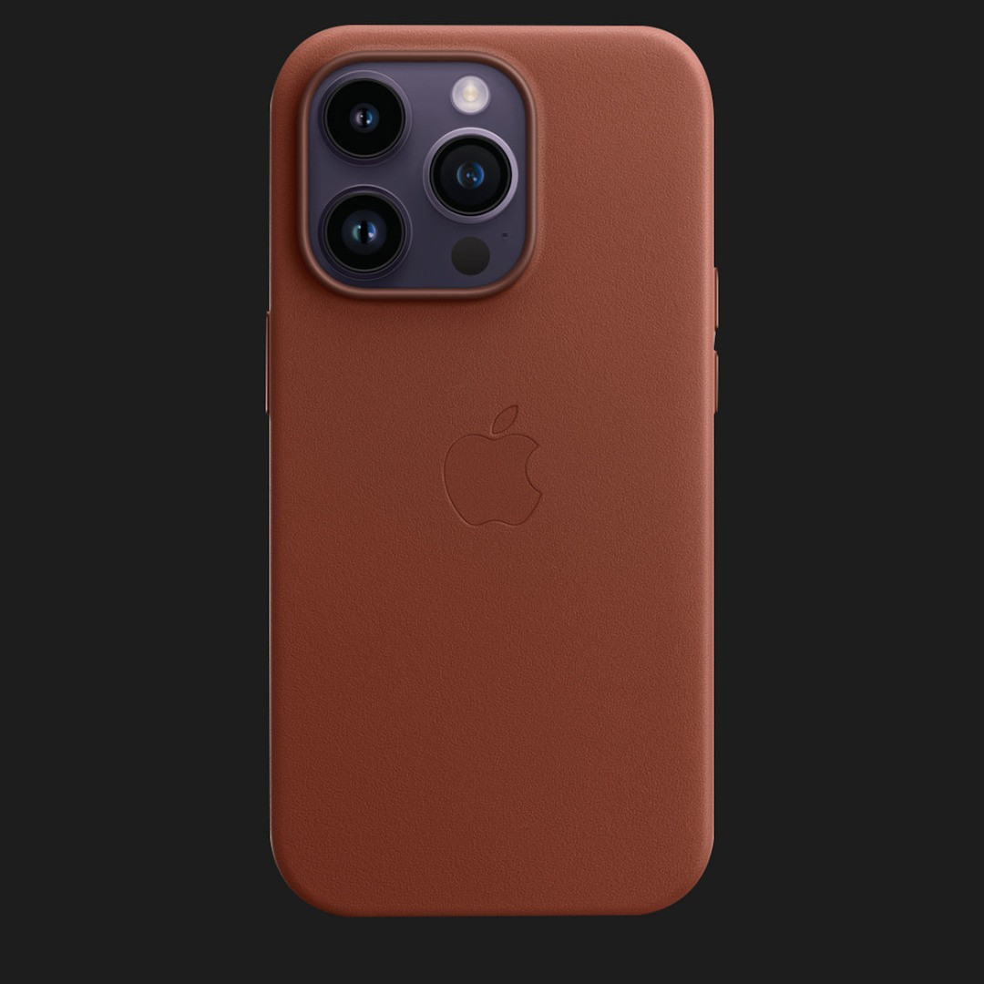 Оригінальний чохол Apple Leather Case with MagSafe для iPhone 14 Pro Max (Umber) (MPPQ3)