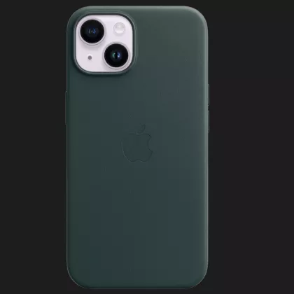 Оригинальный чехол Apple Leather Case with MagSafe для iPhone 14 (Forest Green) (MPP53) в Киеве