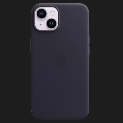 Оригинальный чехол Apple Leather Case with MagSafe для iPhone 14 (Ink) (MPP63) в Сваляве