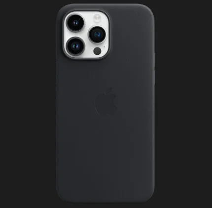 Оригинальный чехол Apple Leather Case with MagSafe для iPhone 14 Pro (Midnight) (MPPG3)