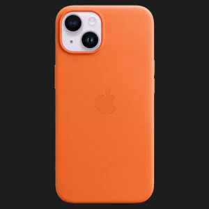Оригинальный чехол Apple Leather Case with MagSafe для iPhone 14 (Orange) (MPP83) в Хмельницком