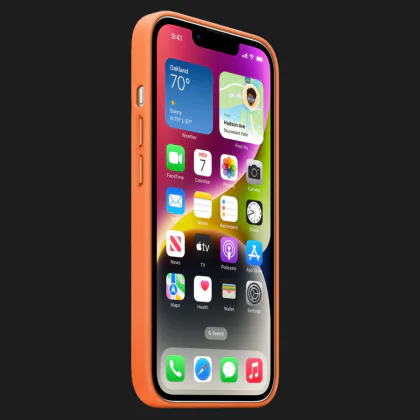Оригінальний чохол Apple Leather Case with MagSafe для iPhone 14 (Orange) (MPP83) в Дніпрі