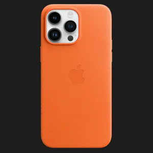 Оригинальный чехол Apple Leather Case with MagSafe для iPhone 14 Pro Max (Orange) (MPPR3) в Хмельницком