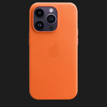 Оригінальний чохол Apple Leather Case with MagSafe для iPhone 14 Pro Max (Orange) (MPPR3)