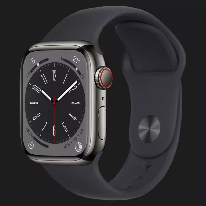 Apple Watch Series 8 45mm GPS + LTE, Graphite Stainless Steel Case with Midnight Sport Band (MNKU3) в Виноградове