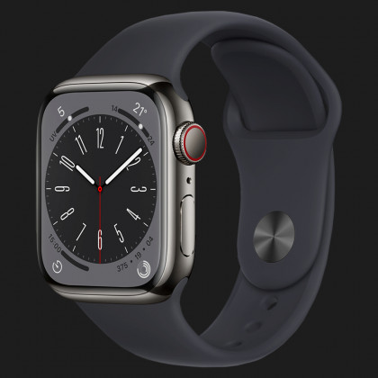 Apple Watch Series 8 41mm GPS + LTE, Graphite Stainless Steel Case with Midnight Sport Band (MNJJ3) в Киеве