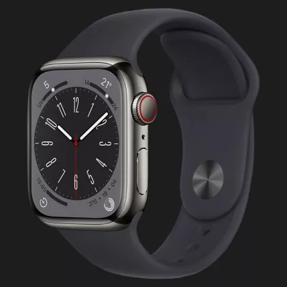 Apple Watch Series 8 41mm GPS + LTE, Graphite Stainless Steel Case with Midnight Sport Band (MNJJ3) в Чернигове