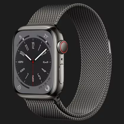 Apple Watch Series 8 45mm GPS + LTE, Graphite Stainless Steel Case with Graphite Milanese Loop (MNKX3) в Белой Церкви