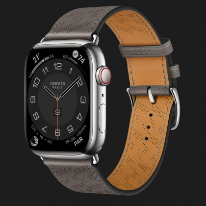 Apple Watch Series 8 45mm Hermès Silver Stainless Steel Case with Gris Meyer H Diagonal Single Tour в Херсоне