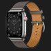 Apple Watch Series 8 45mm Hermès Silver Stainless Steel Case with Gris Meyer H Diagonal Single Tour