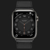 Apple Watch Series 8 45mm Hermès Space Black Stainless Steel Case with Noir Single Tour
