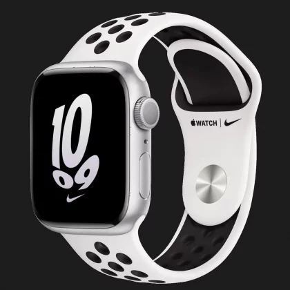 Apple Watch Series 8 45mm Silver Aluminum Case with Summit White/Black Nike Sport Band в Сумах