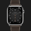 Apple Watch Series 8 45mm Hermès Silver Stainless Steel Case with Ébène Single Tour Deployment Buckle
