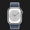 Apple Watch Series 8 41mm Silver Aluminum Case with Storm Blue Sport Loop
