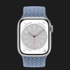 Apple Watch Series 8 45mm Silver Aluminum Case with Slate Blue Braided Solo Loop