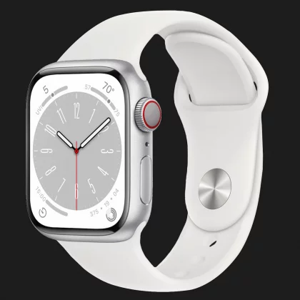 Apple Watch Series 8 41mm GPS + LTE, Silver Aluminum Case with White Sport Band (MP4A3) в Полтаве