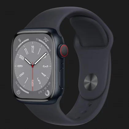 Apple Watch Series 8 45mm GPS + LTE, Midnight Aluminium Case with Midnight Sport Band (MNK43) в Броварах
