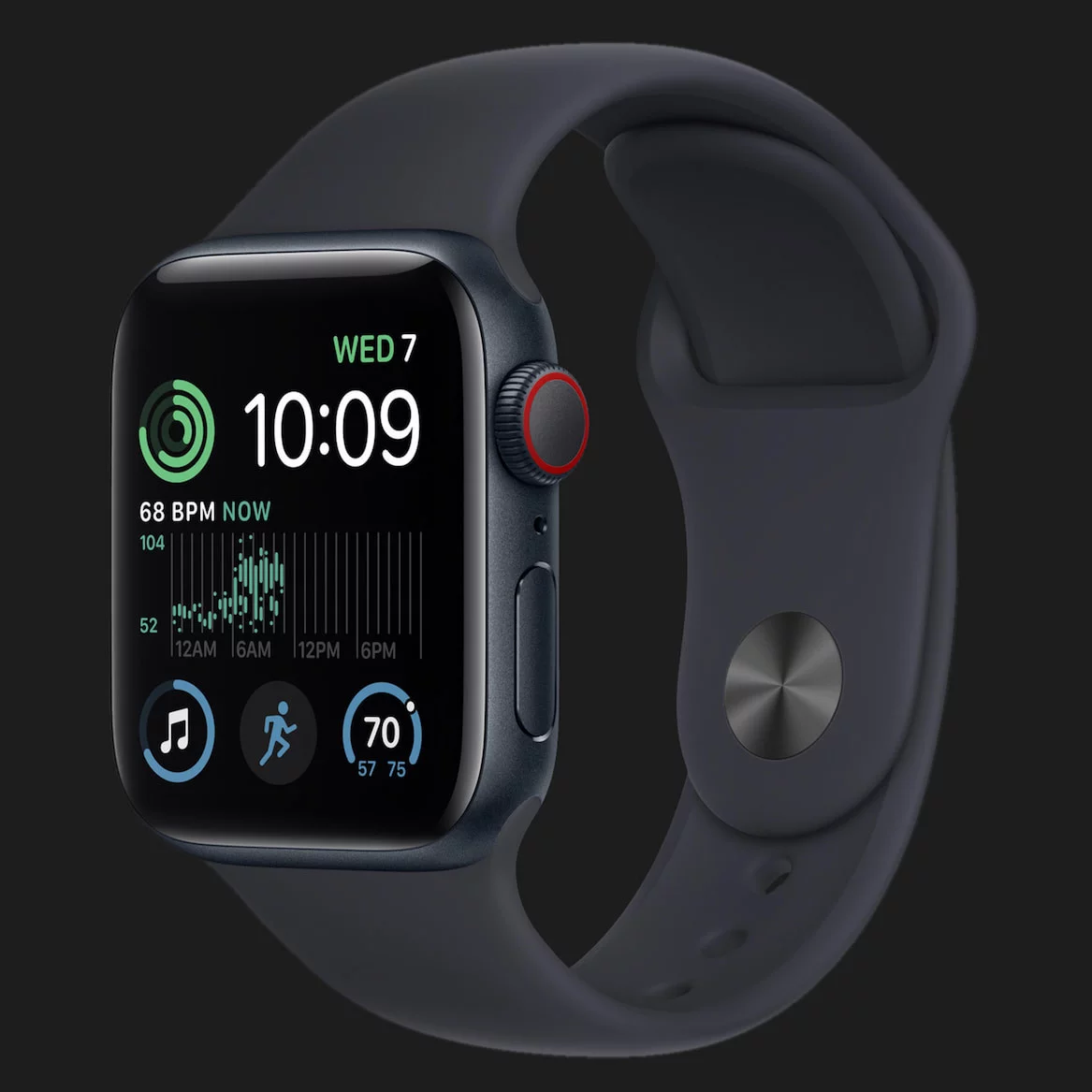 Apple Watch SE 2 40mm GPS + LTE, Midnight Aluminum Case with Midnight Sport Band (MNPL3)