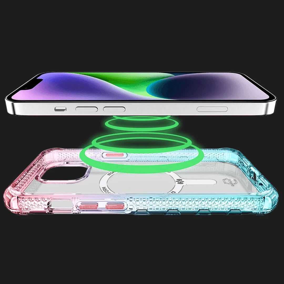 Чохол ITSkins SUPREME R PRISM with MagSafe для iPhone 14 Plus (Light Pink / Light Blue)